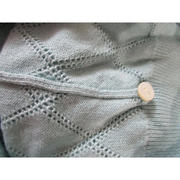 Brooks Brothers Silk Cashmere Blend Cardigan Ladies L Green Diamond Pattern EUC - Picture 14 of 14